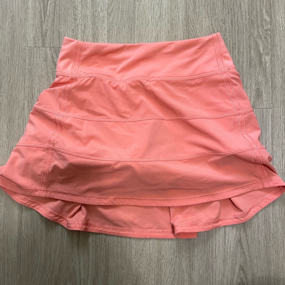 Lululemon Pace Rival Skirt — warm coral